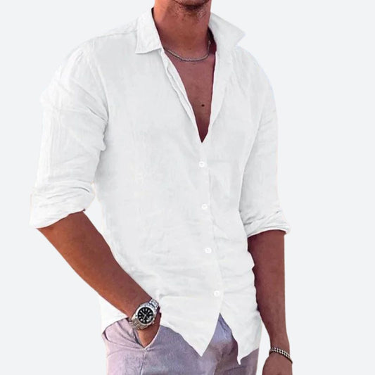 Men's Linen Shirt – Casual Short Sleeve Breathable Summer Top
