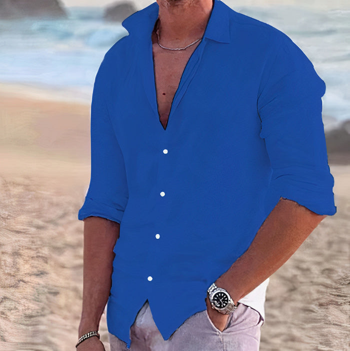 Men's Linen Shirt – Casual Short Sleeve Breathable Summer Top