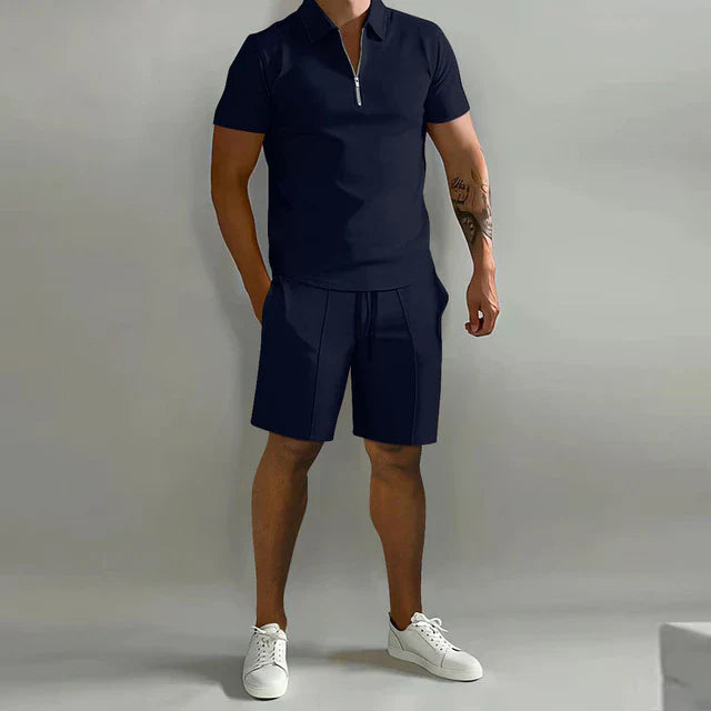 Men's Summer Set – Breathable Polo and Shorts for Warm Days