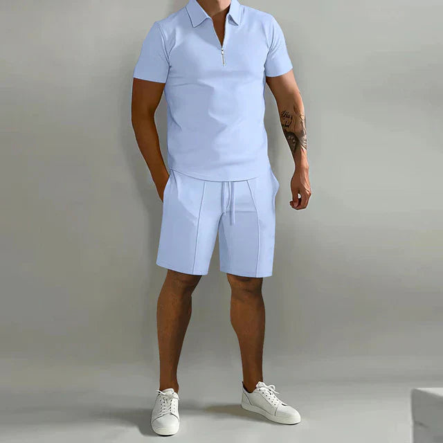 Men's Summer Set – Breathable Polo and Shorts for Warm Days