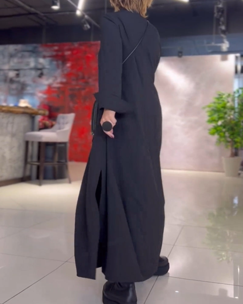 Elegant Long Dress for Women – Loose Fit with Side Split for Special Occasions