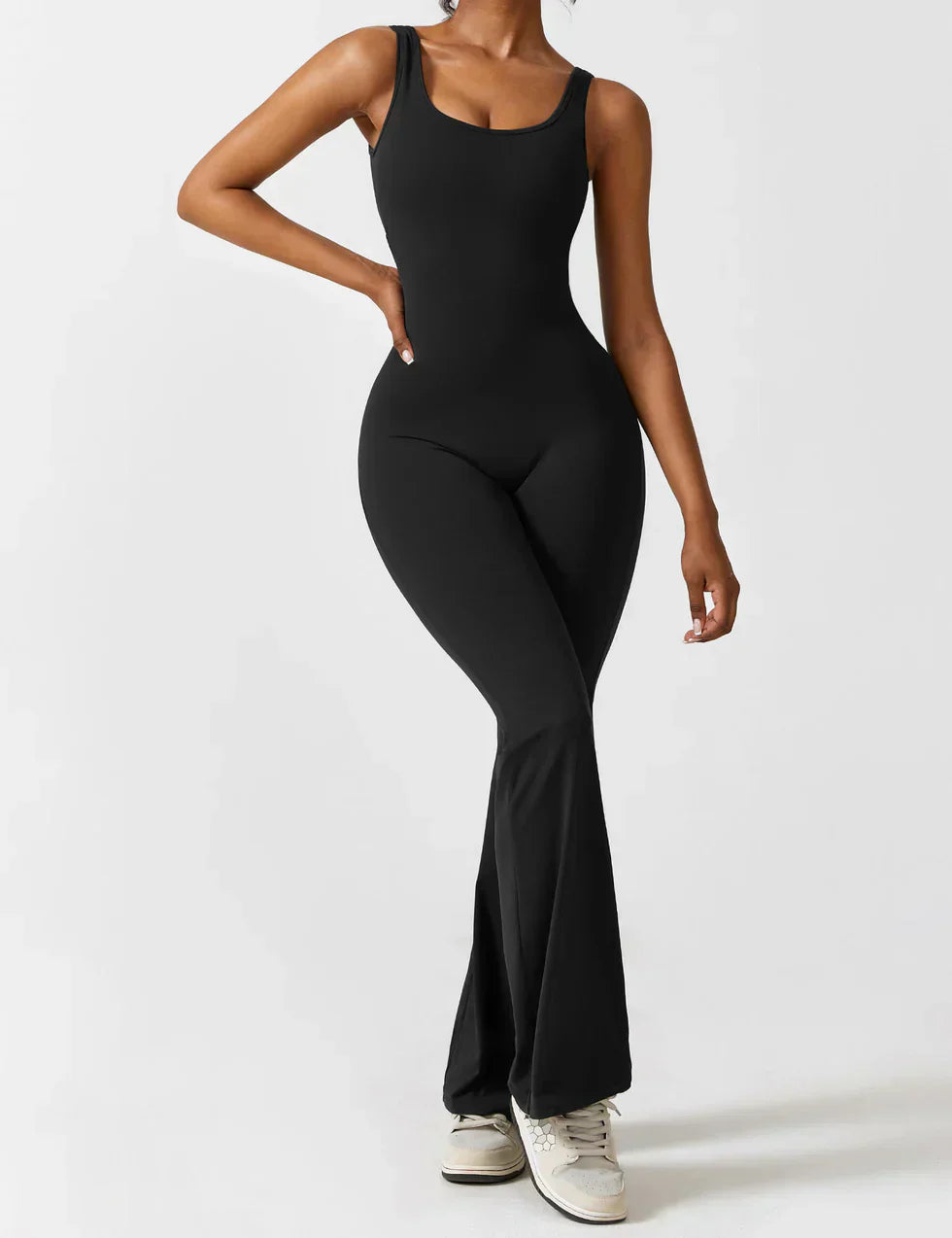 Women's Jumpsuit – Elegant Flared V-back Party Outfit