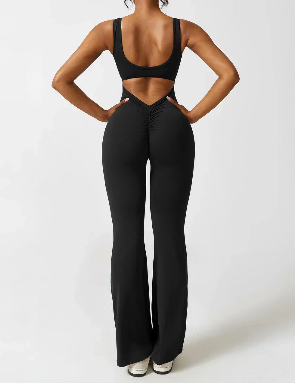 Women's Jumpsuit – Elegant Flared V-back Party Outfit