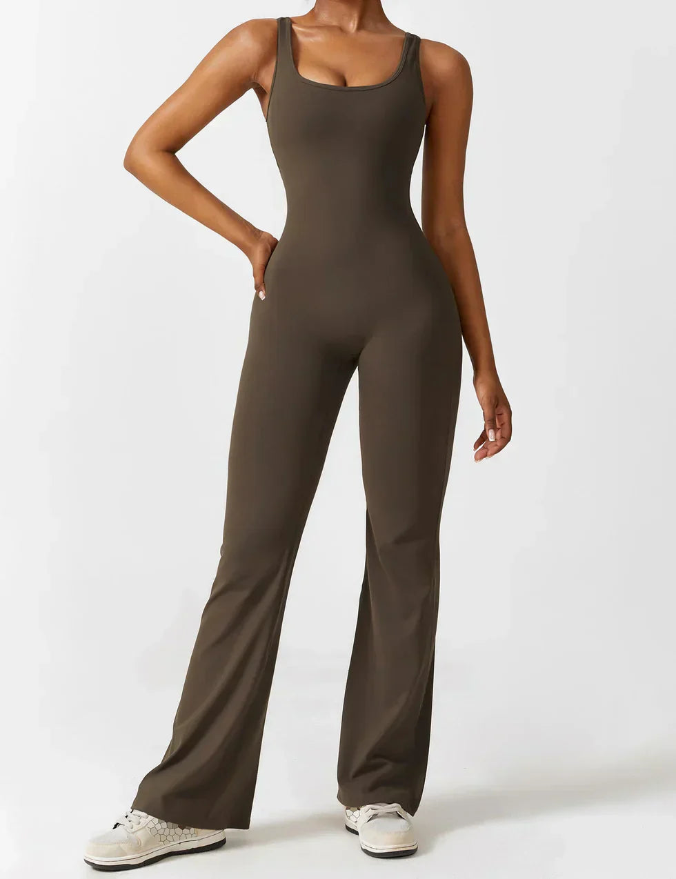 Women's Jumpsuit – Elegant Flared V-back Party Outfit