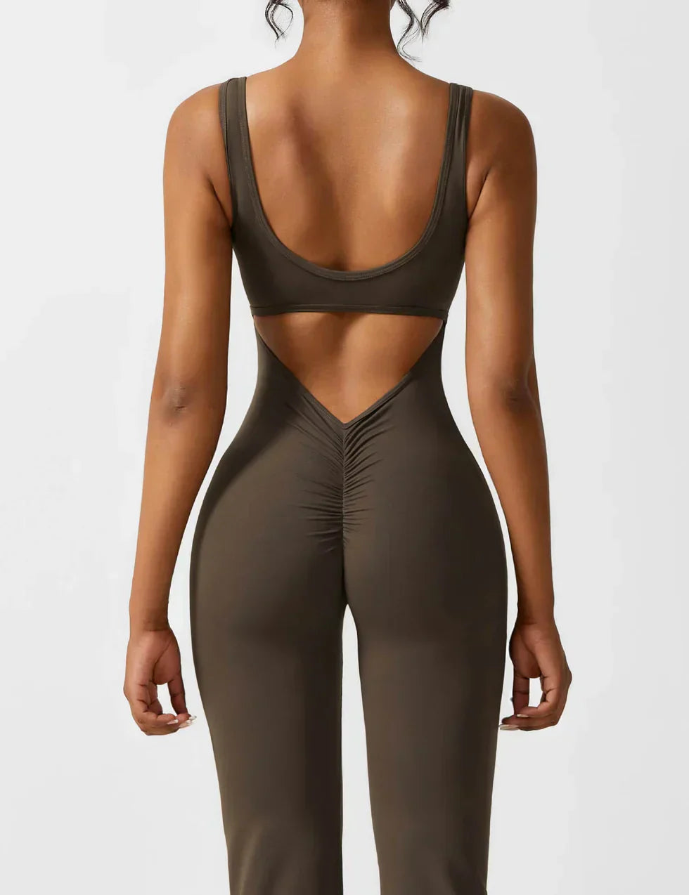 Women's Jumpsuit – Elegant Flared V-back Party Outfit