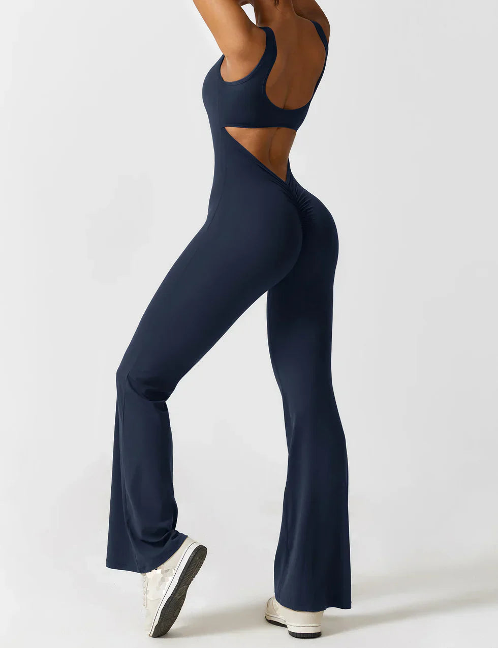 Women's Jumpsuit – Elegant Flared V-back Party Outfit