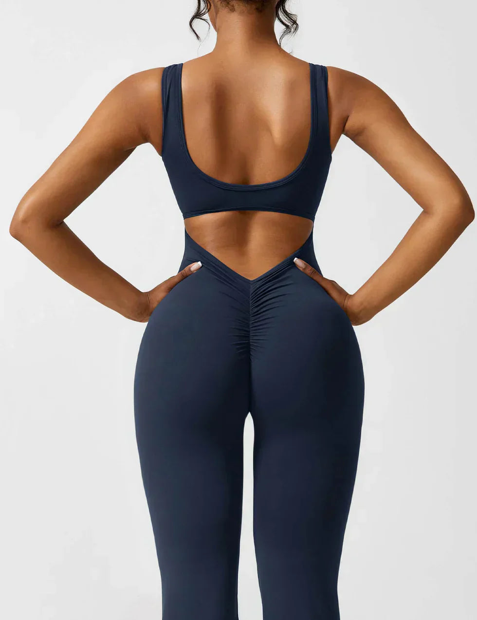 Women's Jumpsuit – Elegant Flared V-back Party Outfit