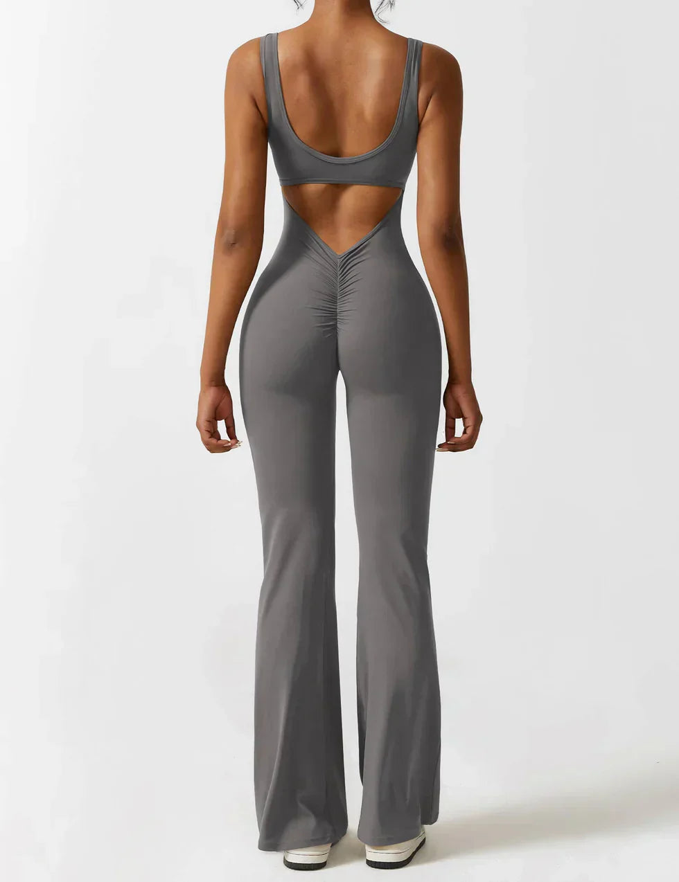 Women's Jumpsuit – Elegant Flared V-back Party Outfit