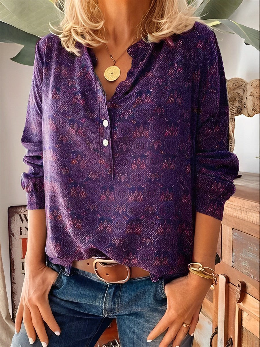 Summer Floral Blouse Women – Vintage Short Sleeve Top for Casual Wear
