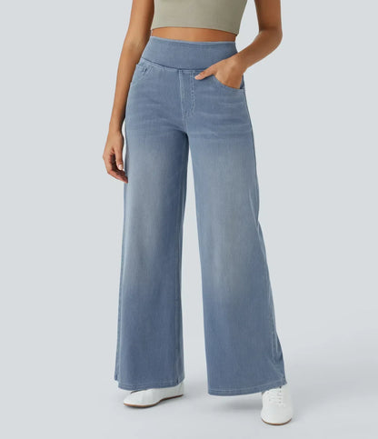 High Waist Stretch Pants Women – Comfy Casual Trousers with Elastic Fit