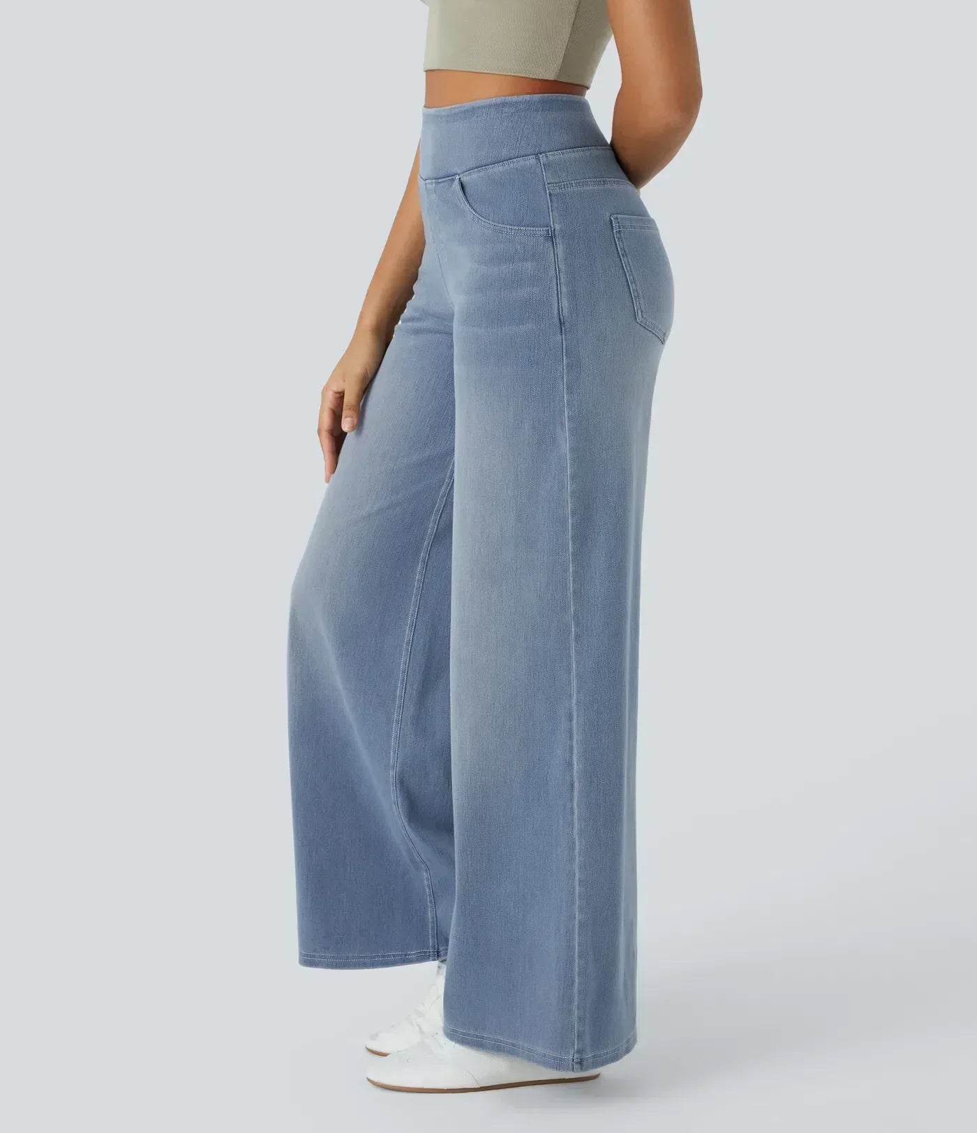 High Waist Stretch Pants Women – Comfy Casual Trousers with Elastic Fit