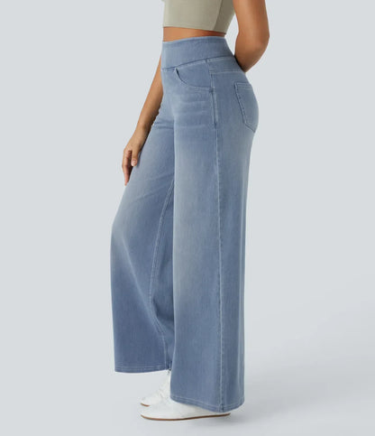 High Waist Stretch Pants Women – Comfy Casual Trousers with Elastic Fit