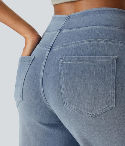 High Waist Stretch Pants Women – Comfy Casual Trousers with Elastic Fit