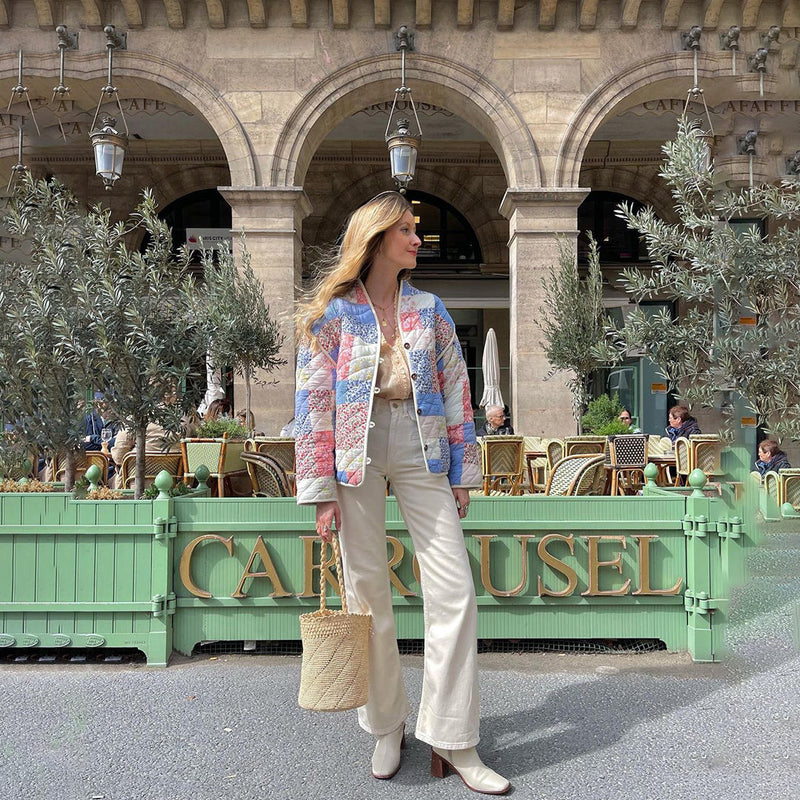 Floral Print Jacket Women – Quilted Floral Jacket with Soft Lining and Trendy Design