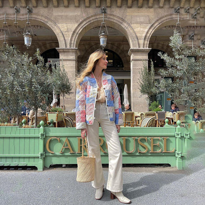 Floral Print Jacket Women – Quilted Floral Jacket with Soft Lining and Trendy Design