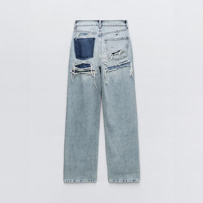 High Waist Ripped Jeans Women – Stylish Slim Fit Denim for Casual Wear