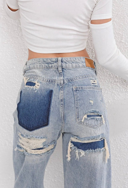 High Waist Ripped Jeans Women – Stylish Slim Fit Denim for Casual Wear