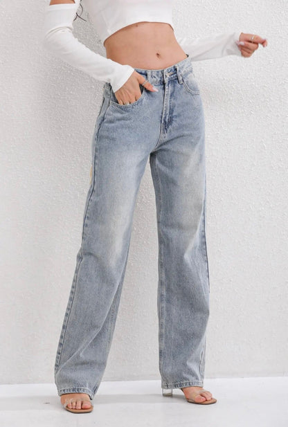 High Waist Ripped Jeans Women – Stylish Slim Fit Denim for Casual Wear